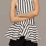 Maeve NWT Anthropologie Women's XXS Striped Halter Halter Drop-Waist Peplum Top Photo 0
