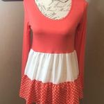 Reborn tunic orange and white block dress small Photo 5