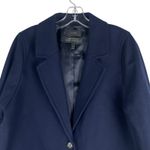 J.Crew Wool Blend Melton Boyfriend Coat One Button Navy Blue Size 12 Photo 3