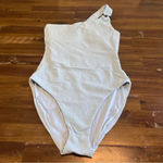 ONIA  Jenna One Piece Swimsuit One Shoulder Croc Texture Sterling Blue Large Photo 7