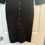Boden USA Boden Shirt Dress 6L Black Button Front Pockets 3/4 Sleeve Basic Minimal Teacher Photo 3