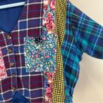 Vintage 2 Of Us Multicolor Patchwork Flannel Quilt Crop Top Jacket Medium 80s Blue Photo 6
