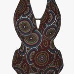 One Piece Women's Sexy  Swimwear Deep V Halter Backless Swimsuit Photo 0