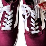 Vans   Canvas and Burgundy and White Lace Up Sneakers Sz 6.5 New With Tag Photo 3