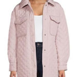 Lucky Brand  Pink Quilted Button Down Puffer Jacket W/ Detachable Hood Photo 0