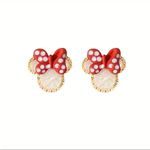 Disney Minnie Mouse Earrings NWT • Red Bow Studs • Pearl & Cubic Zirconia Accent Photo 1