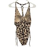 Kona Sol Kona‎ Sol Leopard Print One Piece Swimsuit Adjustable Ruched Sides Size L Photo 3