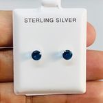 Sterling Silver 925  women girl birthstone stud earrings  ❤️ 5mm Birthstone ❤️ aretes de mujer 5mm zirconia  ta Photo 1