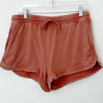 Aerie [] Burnt Orange Lived In Beach 100% Cotton Sweat Shorts Comfort Sz Large L Photo 0
