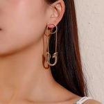 Hollow Big Pin Stud Drop Earrings Gold Photo 0