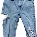 Topshop Womens  Distressed Light Rinse Destroyed Ripped Mom Jeans - Sz 30 Photo 1