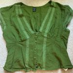 SheIn  Bohemian Top Button-Up Green Photo 0