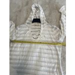 prAna  Top Womens Large Brown Striped Gauzy Hooded Pullover Tie Waist Pocket‎ Photo 11