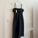 Banana Republic  Petite 0 Black Linen Blend Strapless Wide-Leg Jumpsuit NWT Photo 8
