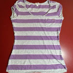 Guess  Jeans Baby Tee Womens M Pink Gray Stripe Cotton Fitted Y2K Style Retro Top Photo 0