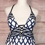 Seafolly  ModernTribe Bluesteel Deep V Maillot One Piece Swimsuit Size 8 Photo 4