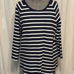 Old Navy  Womens 3/4 Sleeve Stripe Knit Top Scoop Neck Blue White Stripes Small Photo 0