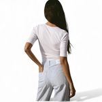 ZARA  Blue and White Striped Straight Leg Jeans Photo 1