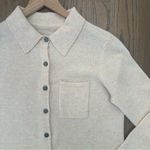 Brochu Walker 100% Wool Button Front Collared Cardigan Sweater Pale Pink Small Photo 5