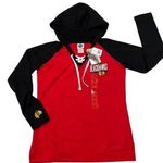 NHL Chicago Blackhawks Hoodie Pullover Lace Up Red Black Size M Photo 0