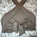 High Neck Open Back Tie Top Tan Size M Photo 1