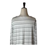 Lane Bryant Lane‎ Bryant Shirt Women 1X White Black Striped Long Sleeve Curved Hem Tee Photo 4