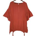 Free People Free‎ People Gauze Mesh Tunic Dress Oversized Cinnamon Orange Top L Boho Photo 3