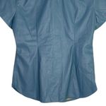 J.Crew  Slim Fit ShortSleeve Faux Leather Shirt Snap Button Down 4 Dusty Sea Blue Photo 5