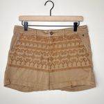 Anthropologie Pilcro Hyphen Brown Embroidered Shorts SZ 26 Mid-Rise Boho Hippie Photo 0