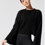 Alala Black Long Sleeve Boxy Cropped Sweatshirt size Small Y2K Athleisure Lounge Photo 0