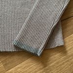 White + Warren Metallic Shimmer Gold Silver Ribbed Sweater sz Medium Photo 2