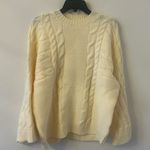 Amazon Cream White Cable Knit Sweater Size Large Photo 0