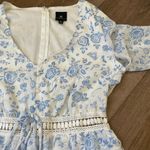 Disney Princess White Blue Floral Long Sleeve Lined Romper ~ FLAWED ~ Size M Photo 4