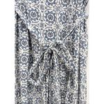Loft  Blue/Cream Blue & Cream Floral Dress with Belt - Size S Photo 4