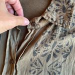 Michael Stars  Blouse Button Down Shirt Womens Long Sleeve Sz 2 Boho Light Batik Photo 6