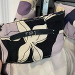 T21 Silk Wool Purple Cream Floral Black Pleated A Line Skirt Women’s Size 8 Photo 4