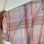Lucky Brand  2022 Lucky You Pink Orange Plaid S/S Shirt Button Blouse XL #0902-AZ Photo 2