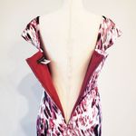 Tadashi Shoji Fuschia | White Leopard Print Square Neck Ruched Sheath Dress 8 Photo 2
