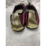 David Morelos Made In Italy Women's Zebra Print & Burgundy Leather Ballet Flats Black Size 6 Photo 3