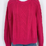 Gap Classic Cable Knit Fisherman Sweater Cable Knit Red Women XL Cotton Pullover Photo 0