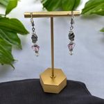 Handmade Pink Heart & Butterfly Beaded Dangle Earrings Photo 2