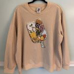 Queen Of Sparkles Charcuterie Sweatshirt Size XL Cheese Grapes Sequins Photo 0