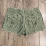 American Eagle  Green‎ Hi-rise Button-Fly Cut-Off Jean Shorts Size 6 Photo 2