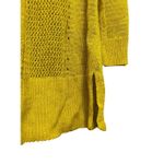 Alfani Open Knit Cardigan Yellow Linen Blend Lightweight Slit Hem Layering L/G Photo 2