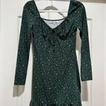 Reformation Anjeline Long sleeve stretch tencel Lyocell Knit Floral Dress Green Photo 3
