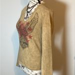 HARLEY DAVIDSON LADIES LONG SLEEVE TEE SZ. MED COTTON VINTAGE BRIDGEPORT CT Tan Photo 4