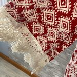 Solitaire  Red Rust Crochet Bell Sleeve Cardigan Photo 4