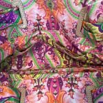 Echo like new cotton/silk/leather bag in beautiful purples/pinks/greens paisley Pink Photo 6