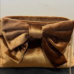 House of Harlow 1960 | Velvet Bronze Bow Clutch w/ Crossbody Brown Photo 2