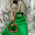 Vibrant Green Nylon Hobo Shoulder Bag Black Strap Gold Hardware Tote Bold Bright Photo 6